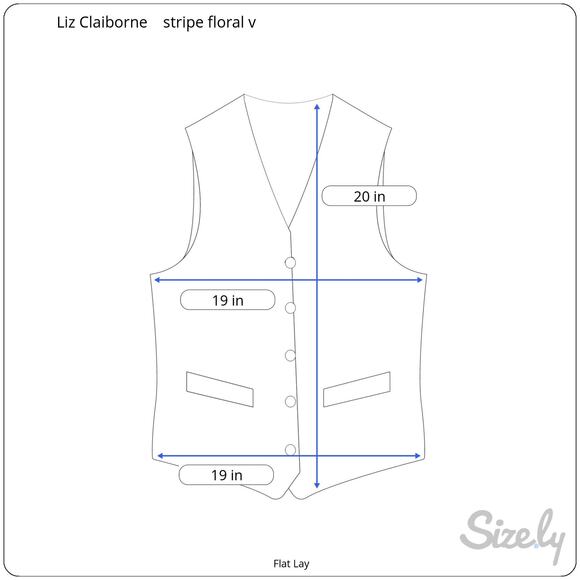 Vintage 90's Liz Claiborne Vest Mixed Pattern Floral Stripe Cotton Size MP - Picture 7 of 7